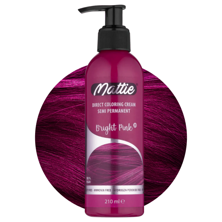Mattie Bright Pink - Vegane Semi-permanente Direktziehende Coloration Haarfarbencreme 210 ml
