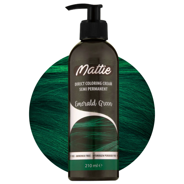 Mattie Emerald Green - Vegan Semi-permanente Direktziehende Coloration Haarfarbencreme 210 ml