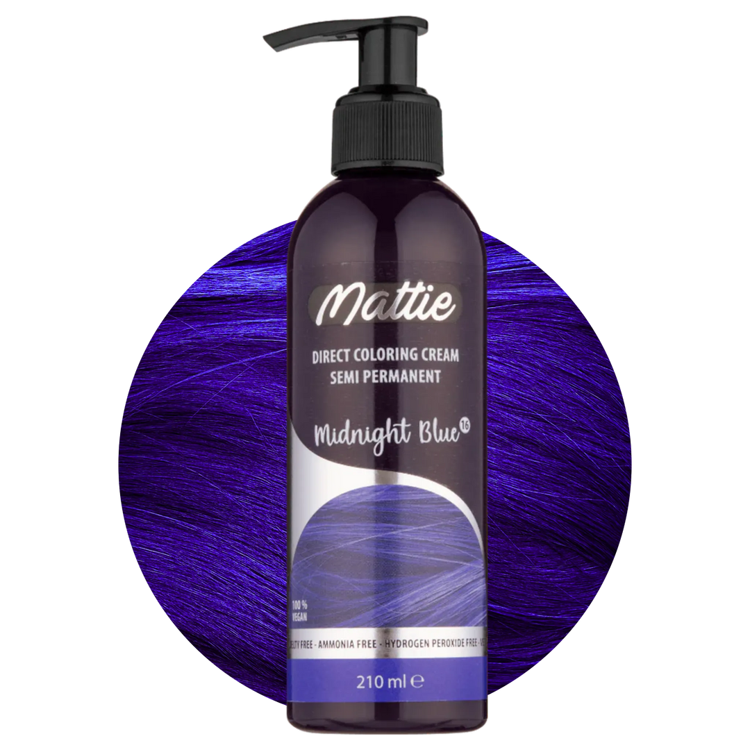Mattie Midnight Blue - Vegane Semi-permanente Direktziehende Coloration Haarfarbencreme 210 ml