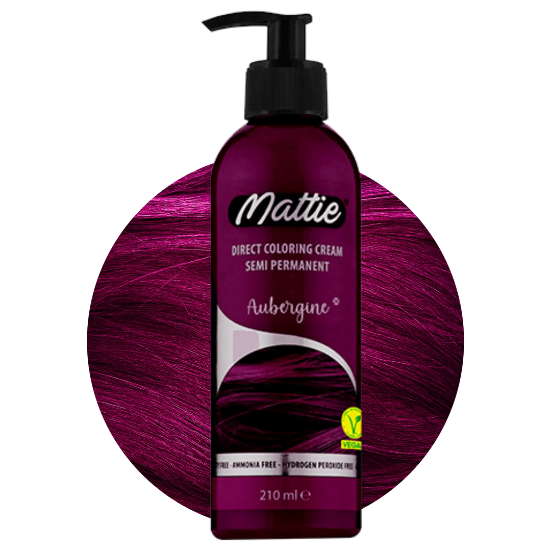 Mattie Aubergine - Vegane Semi-permanente Direktziehende Coloration Haarfarbencreme 210 ml