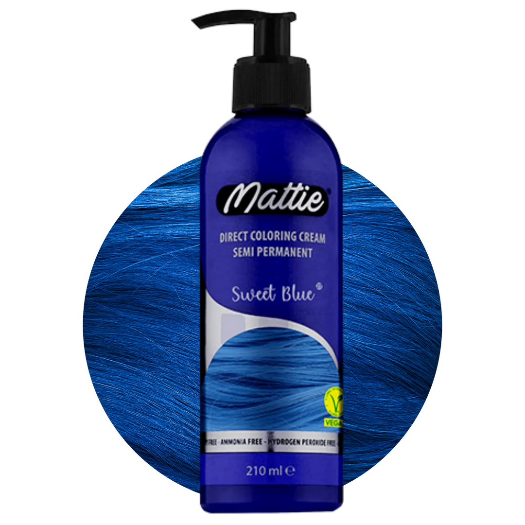 Mattie Sweet Blue - Vegane Semi-permanente Direktziehende Coloration Haarfarbencreme 210 ml