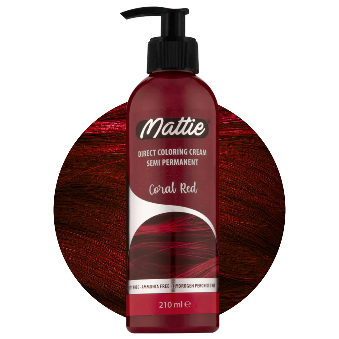 Mattie Coral Red - Vegan Semi-permanente Direktziehende Coloration Haarfarbencreme 210 ml