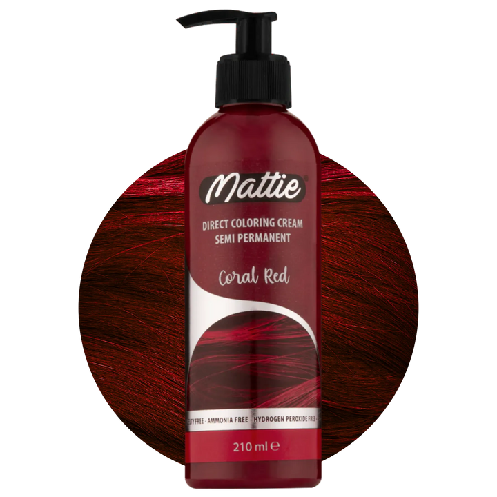 Mattie Coral Red - Vegan Semi-permanente Direktziehende Coloration Haarfarbencreme 210 ml