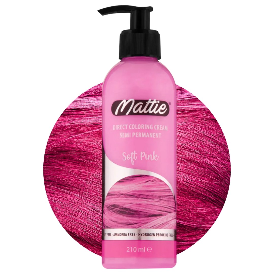 Mattie Soft Pink - Vegan Semi-permanente Direktziehende Coloration Haarfarbencreme 210 ml