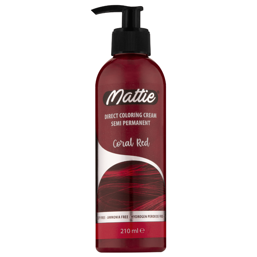 Mattie Coral Red - Vegan Semi-permanente Direktziehende Coloration Haarfarbencreme 210 ml