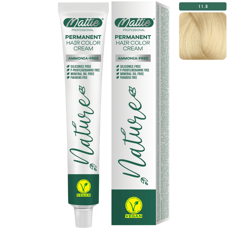 Mattie Professional Nature (11.0) Platinum - Vegan Permanent Color Cream 60ml