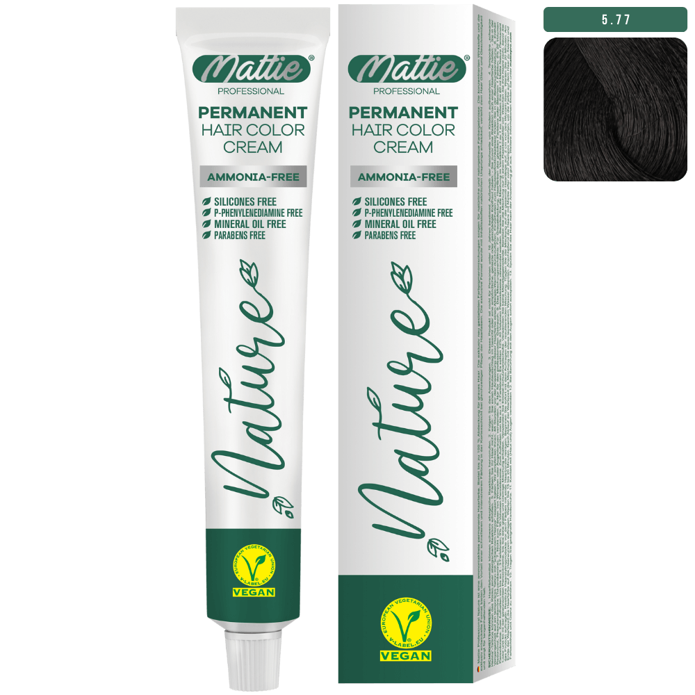 Mattie Professional Nature (5.77) Dark Chocolate - Vegan Permanente Haarfarbencreme 60ml