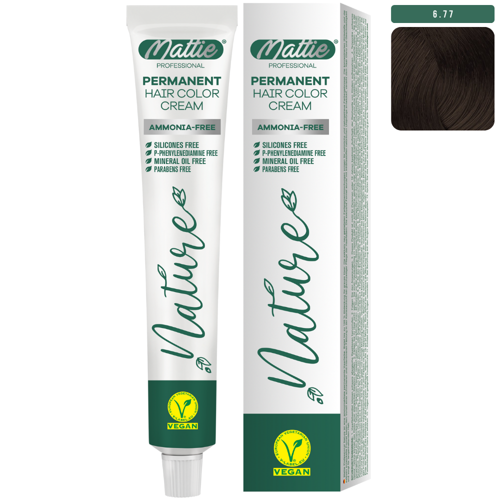 Mattie Professional Nature (6.77) Intens Schokolade - Vegan Permanente Haarfarbencreme 60ml