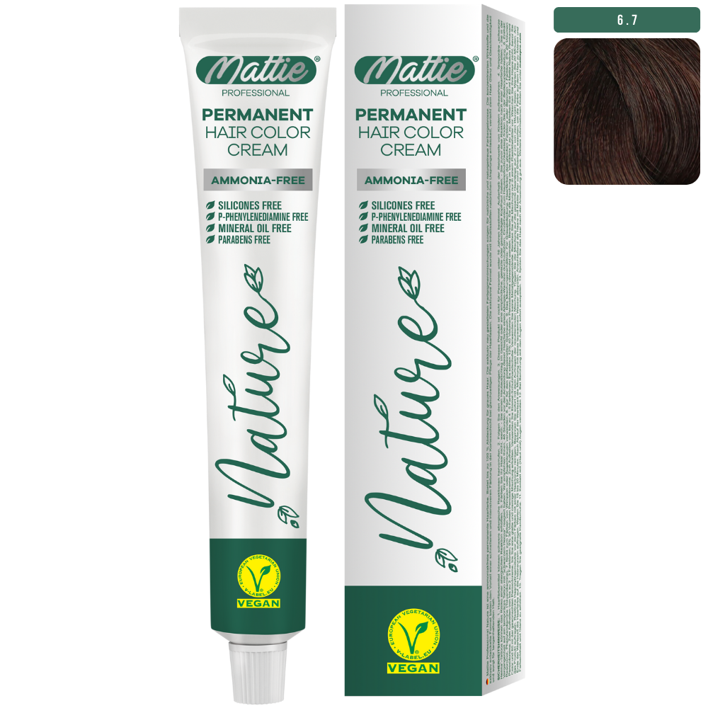 Mattie Professional Nature (6.7) Schokoladenbraun - Vegan Permanente Haarfarbencreme 60ml